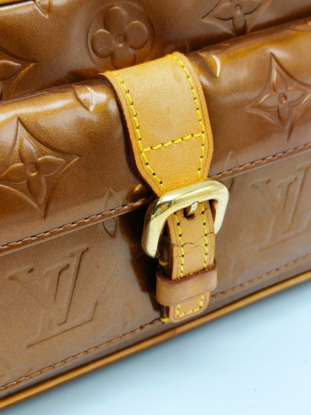 Louis Vuitton Vernis Christie MM Bronze Crossbody Shoulder Bag Patent Leather - Picture 11 of 15